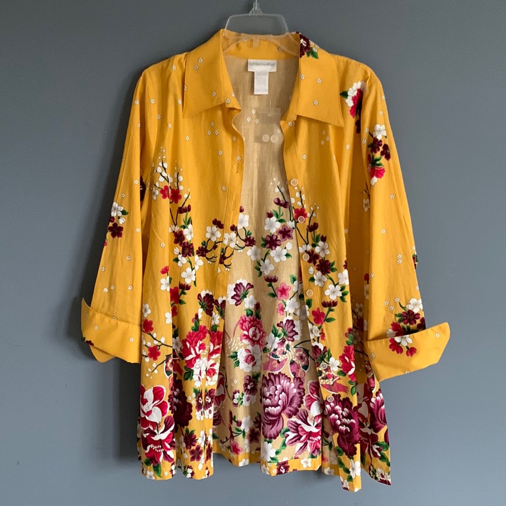 Soft Surroundings Button Down Blouse 100% Cotton